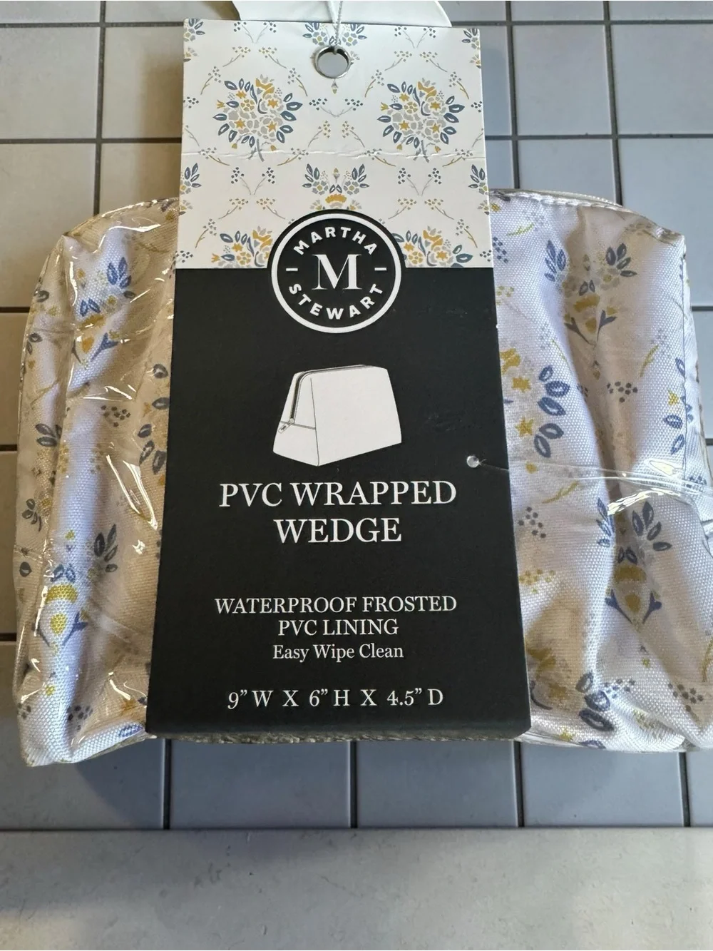 Martha Stewart PVC Wrapped Wedge Cosmetic Bag - NWT
